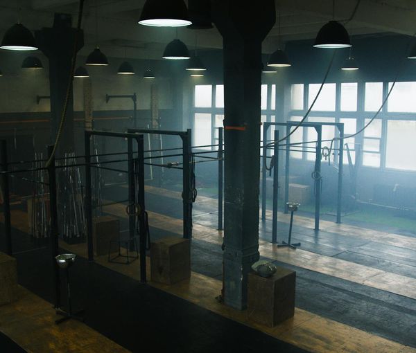 Spacious and bright room ready for a workout session.